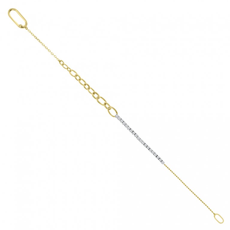 Diamond Chain Bracelet in 18K White Gold, 18K Yellow Gold