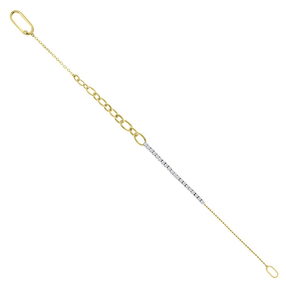 Diamond Chain Bracelet in 18K White Gold, 18K Yellow Gold