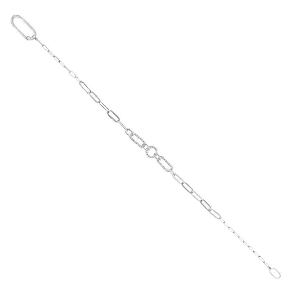 Diamond Paperclip Chain Bracelet