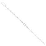 Diamond Paperclip Chain Bracelet in 18K white gold