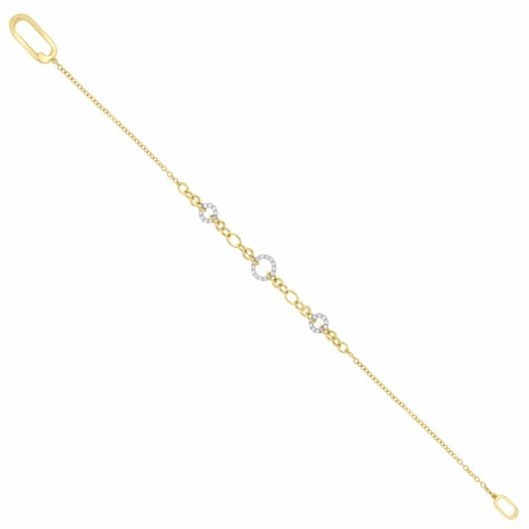 Diamond Link Bracelet in 18K White Gold, 18K Yellow Gold