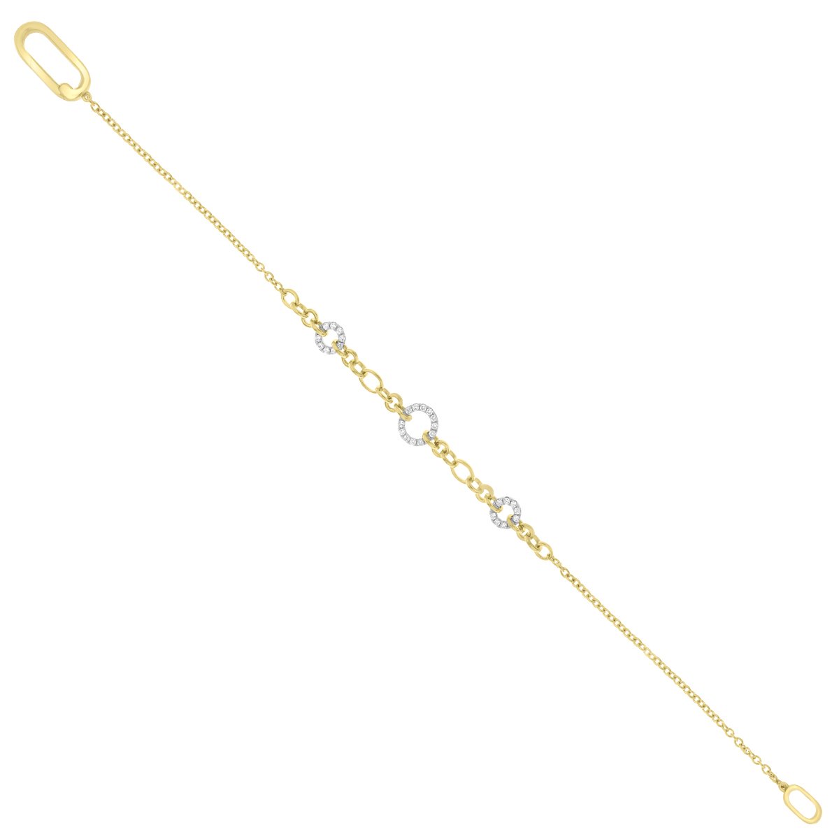 Diamond Link Bracelet in 18K White Gold, 18K Yellow Gold