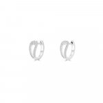 Diamond Teardrop Huggie Earrings in 18K White Gold