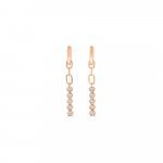 Diamond Paperclip Chain Earrings in 18K Rose Gold