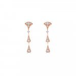 Diamond Fan Drop Earrings in 18K Rose Gold