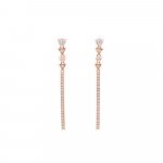 Diamond Triangle Drop Earrings in 18K Rose Gold