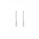 Diamond Triangle Drop Earrings in 18K White Gold