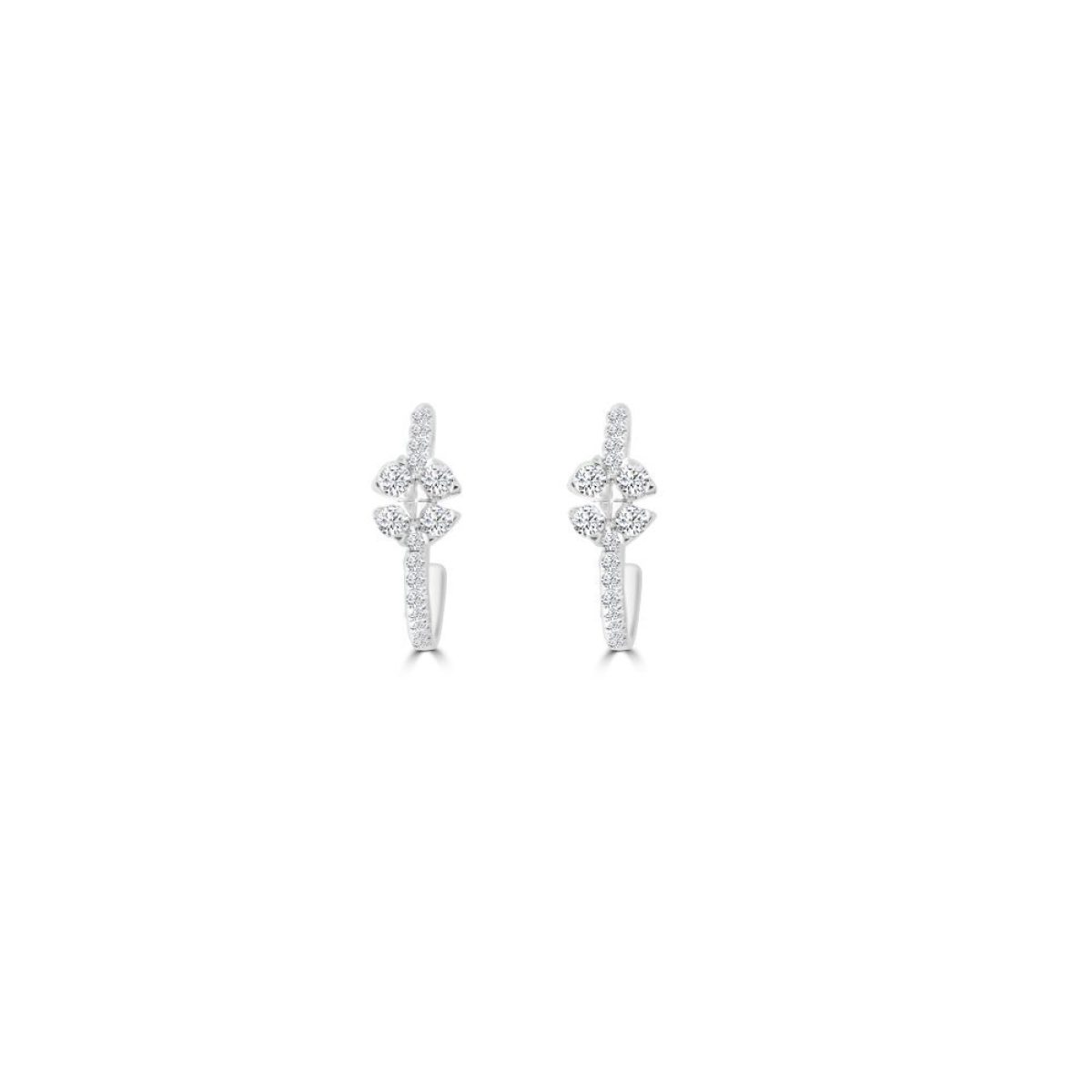 Diamond Triangle Half Hoop Earrings