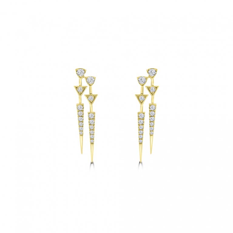 Diamond Triangle Drop Earrings