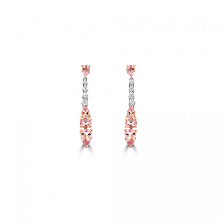 Morganite Diamond Drop Earrings