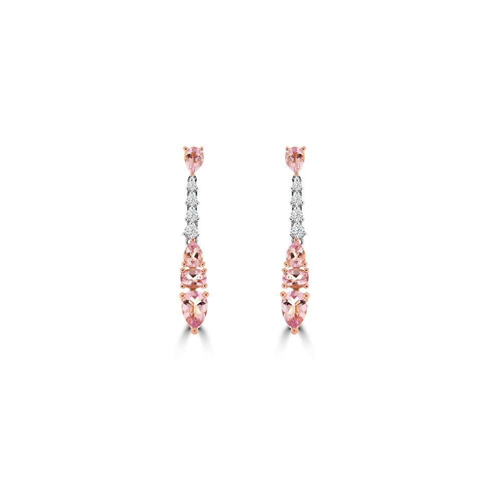Morganite Diamond Drop Earrings