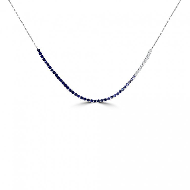 Graduated Sapphire Diamond Necklace