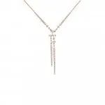 Diamond Cascade Y Drop Necklace in 18K Rose Gold