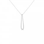 Diamond Open Drop Pendant with Chain in 18K White Gold