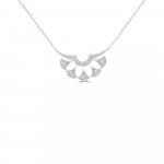 Diamond Fan Openwork Pendant with Chain in 18K White Gold
