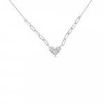 Diamond Heart Paperclip Chain Necklace