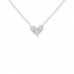 Diamond Heart Pendant with Chain in 18K White Gold
