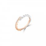 Diamond Triangle Pattern Band Ring in 18K White Gold, 18K Rose Gold
