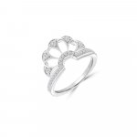 Diamond Fan Openwork Ring in 18K White Gold