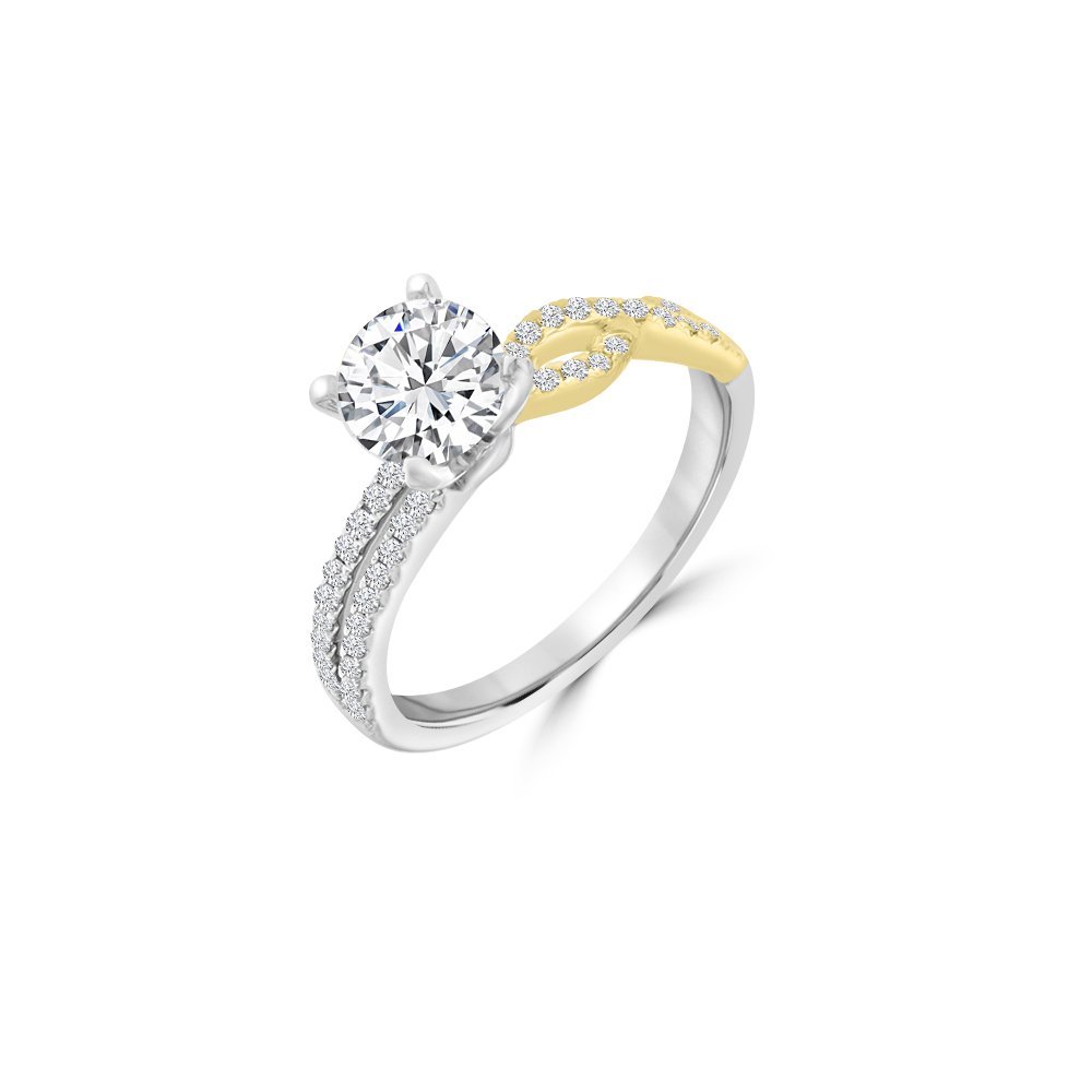 Diamond Asymmetrical Band Engagement Ring