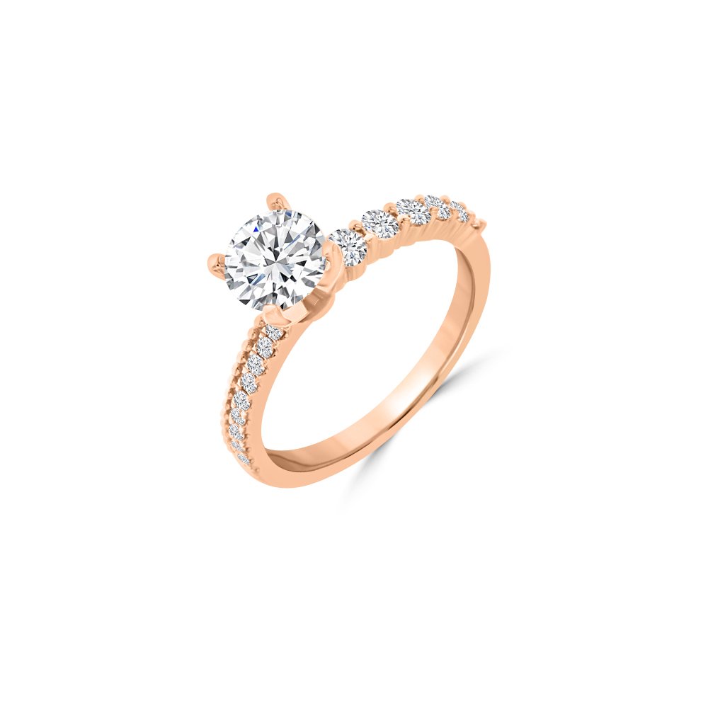 Diamond Asymmetrical Band Engagement Ring