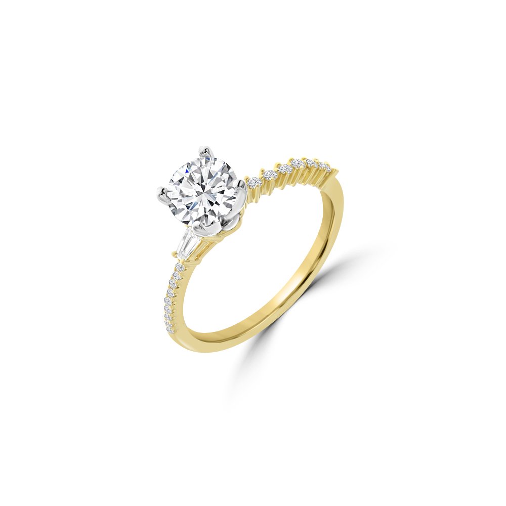 Diamond Asymmetrical Band Engagement Ring