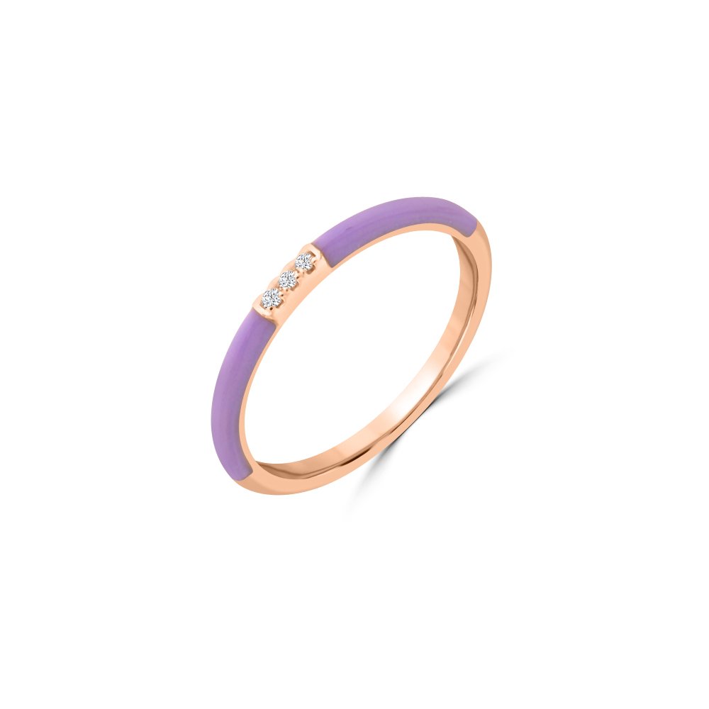 Diamond Enamel Stackable Ring