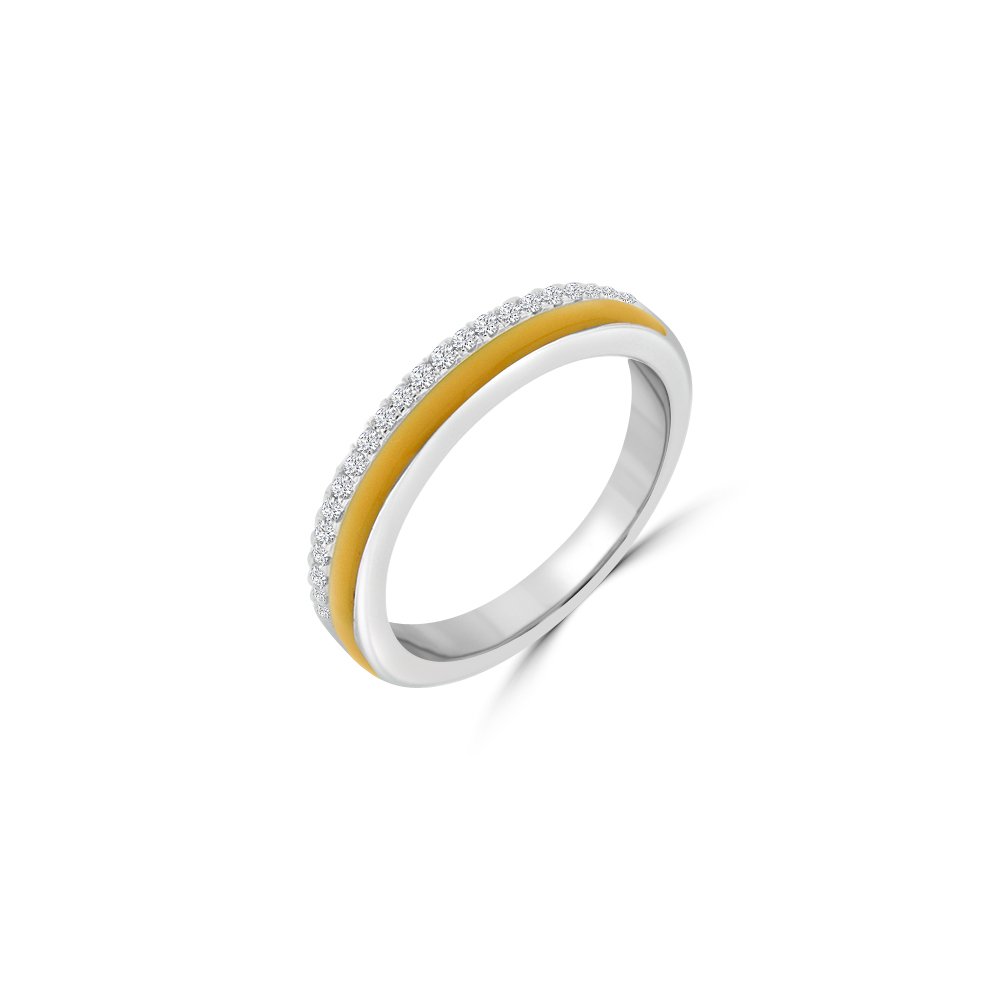 Diamond Enamel Double Band Stackable Ring