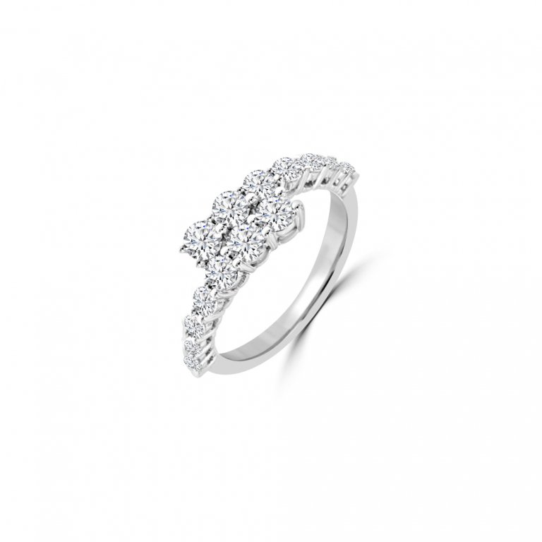 Diamond Wrap Around Ring in 18K White Gold