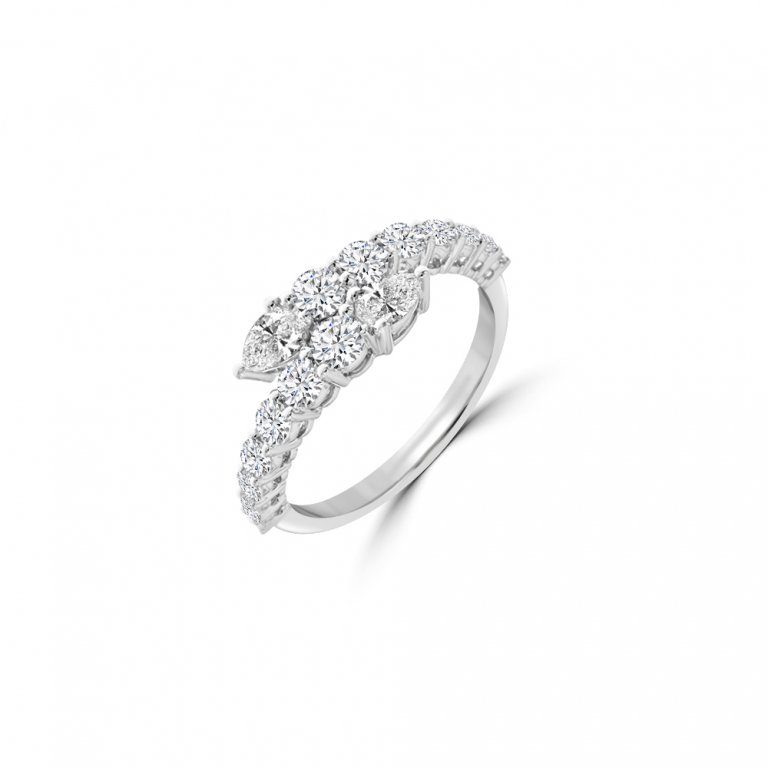 Diamond Wrap Around Ring in 18K White Gold