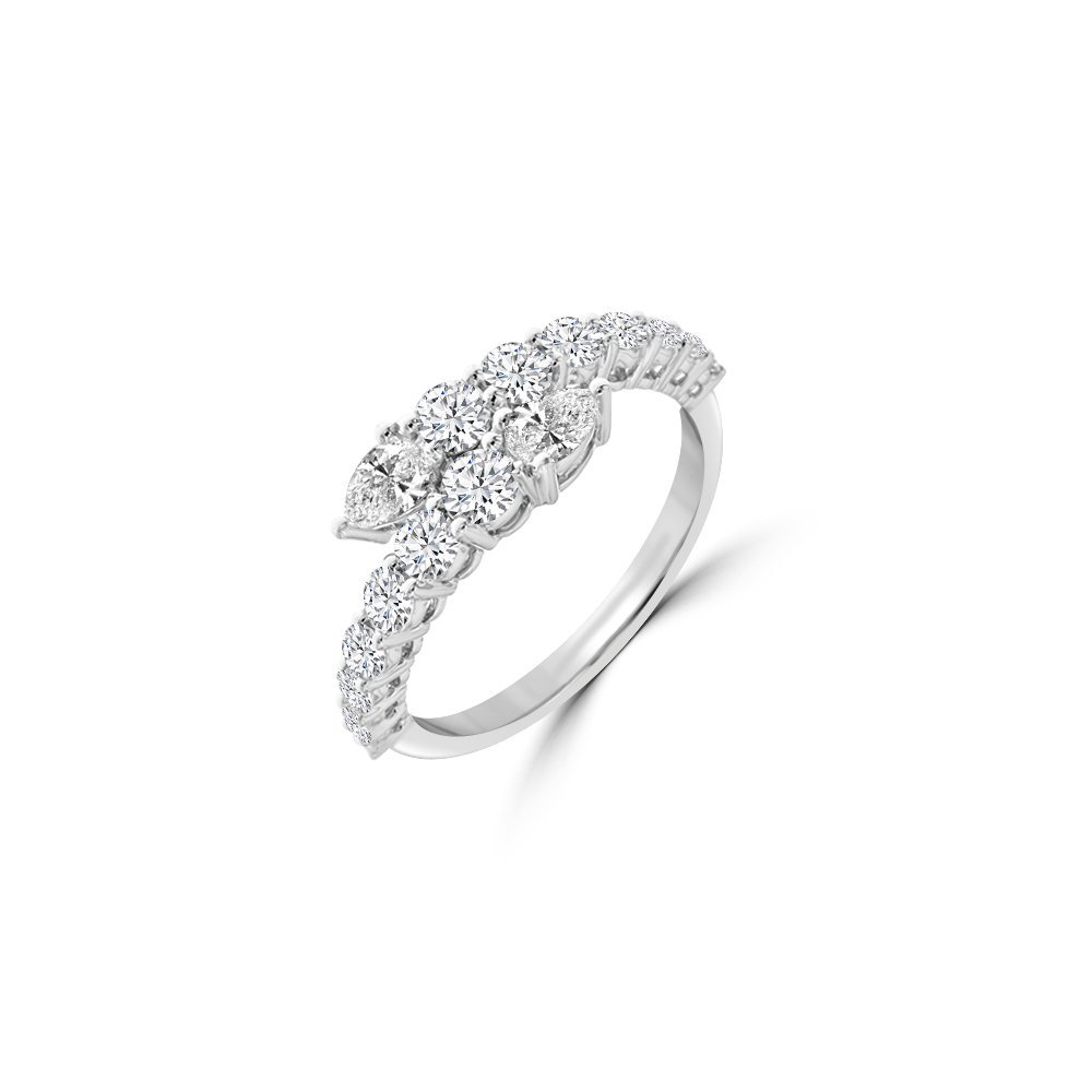 Diamond Wrap Around Ring in 18K White Gold