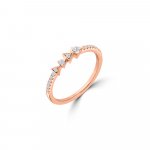 Diamond Triangle Ring in 18K Rose Gold