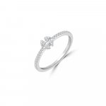 Diamond Triangle Ring in 18K White Gold