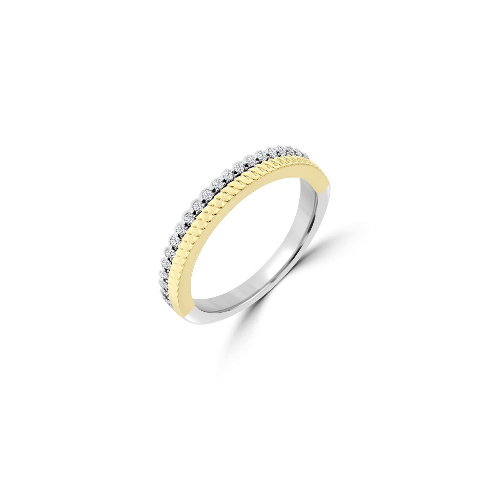 Diamond Grosgrain Ribbed Matching Ring