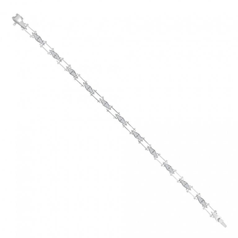 Diamond Spikes Chain Bracelet in 18K White Gold