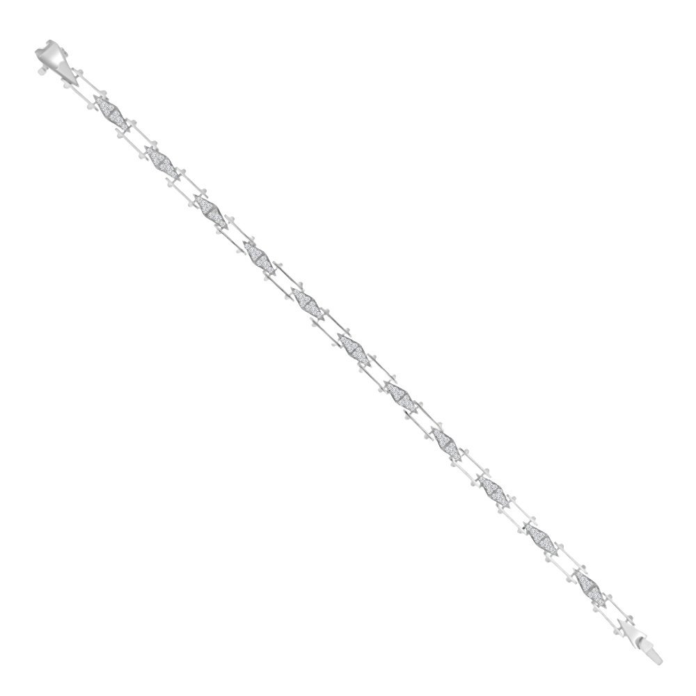 Diamond Spikes Chain Bracelet in 18K White Gold