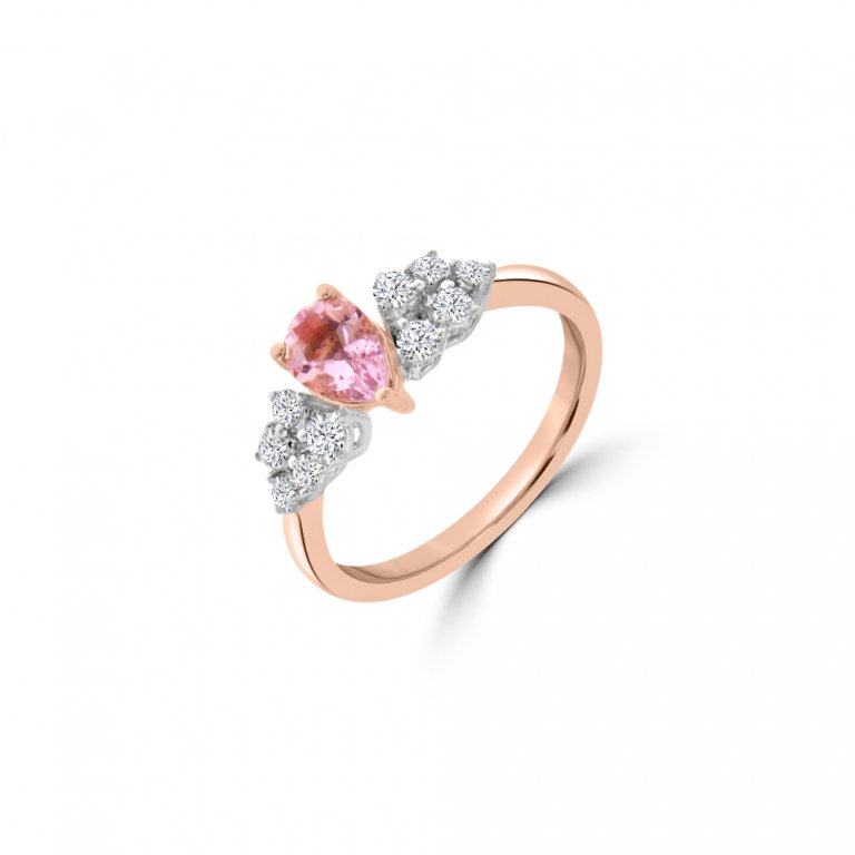 Cluster Morganite Diamond Ring