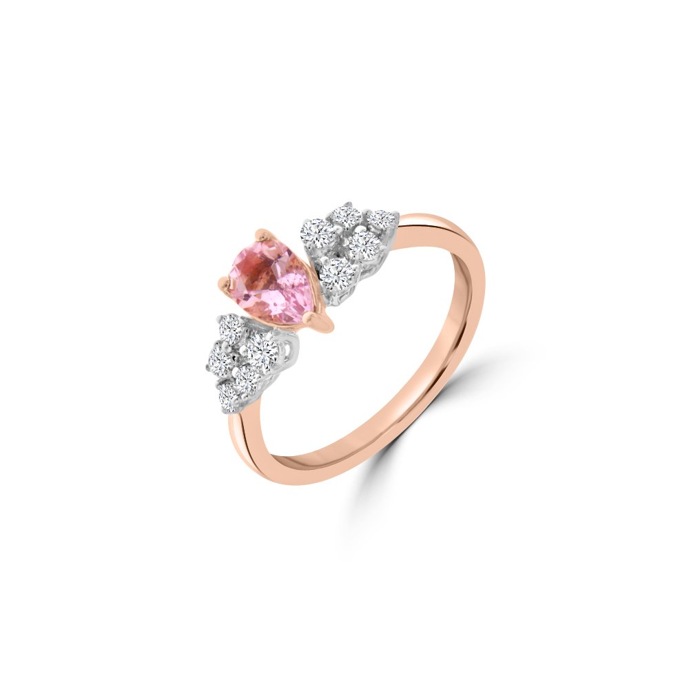 Cluster Morganite Diamond Ring