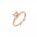 Diamond Milgrain Grain Set Engagement Ring in 14K Rose Gold