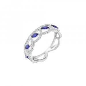 Marquise Sapphire Diamond Lace Ring