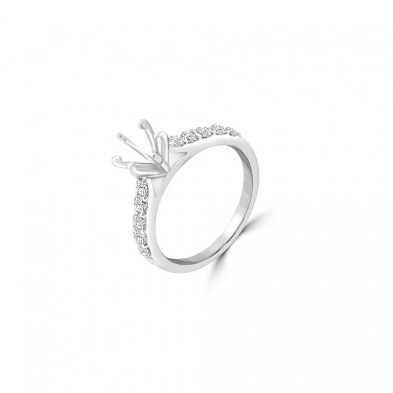 Solitaire Pavé Engagement Ring Mount