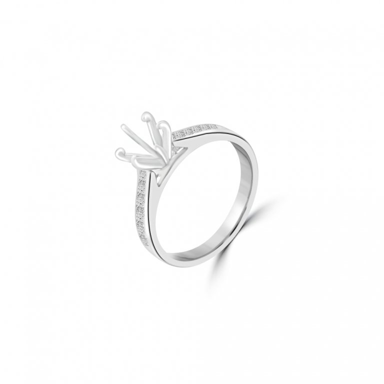 Solitaire Pavé Engagement Ring Mount