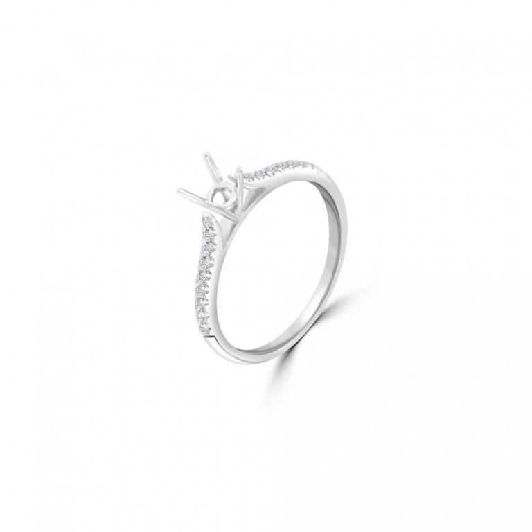 Solitaire Pavé Engagement Ring Mount