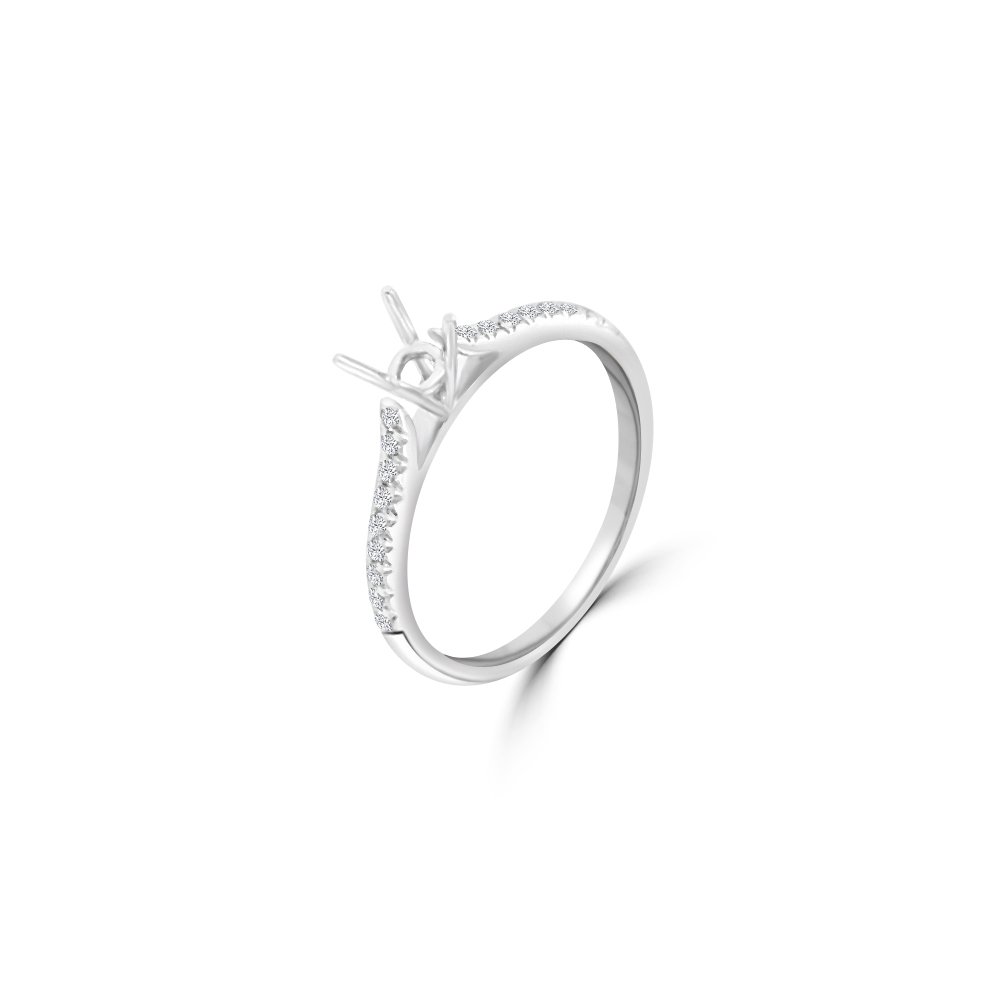 Solitaire Pavé Engagement Ring Mount