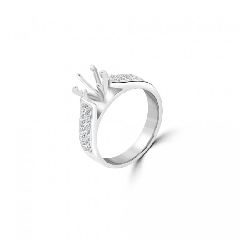 Channel Pavé Engagement Ring Mount