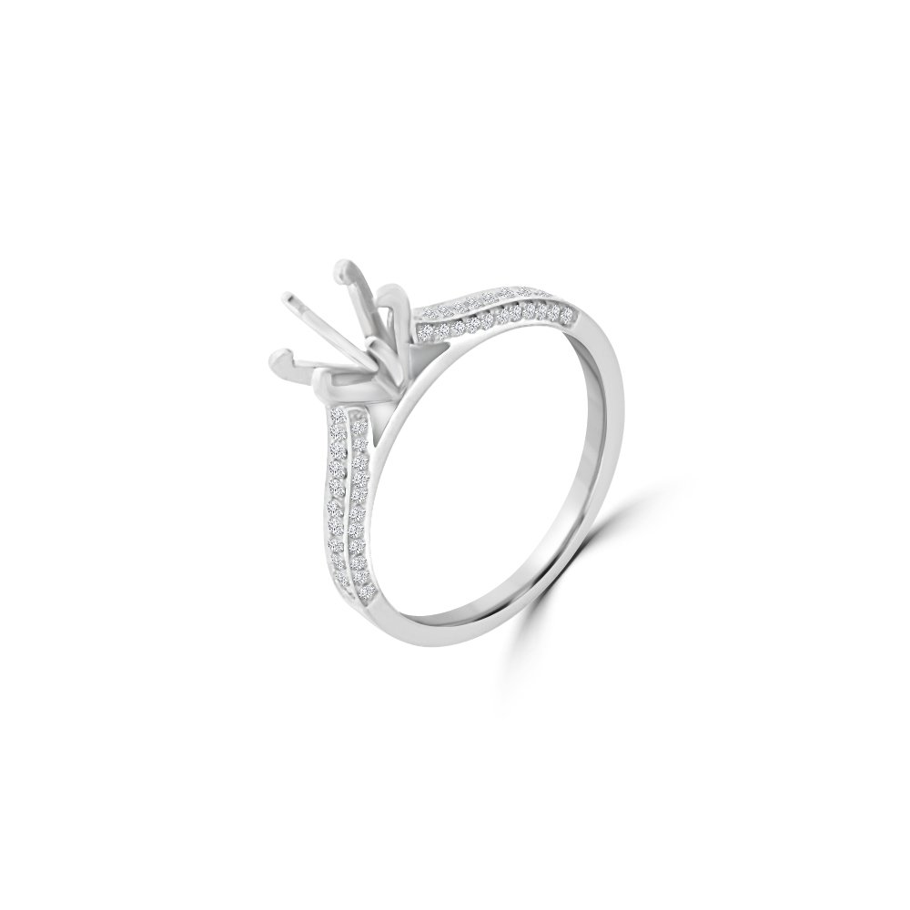Solitaire Pavé Engagement Ring Mount
