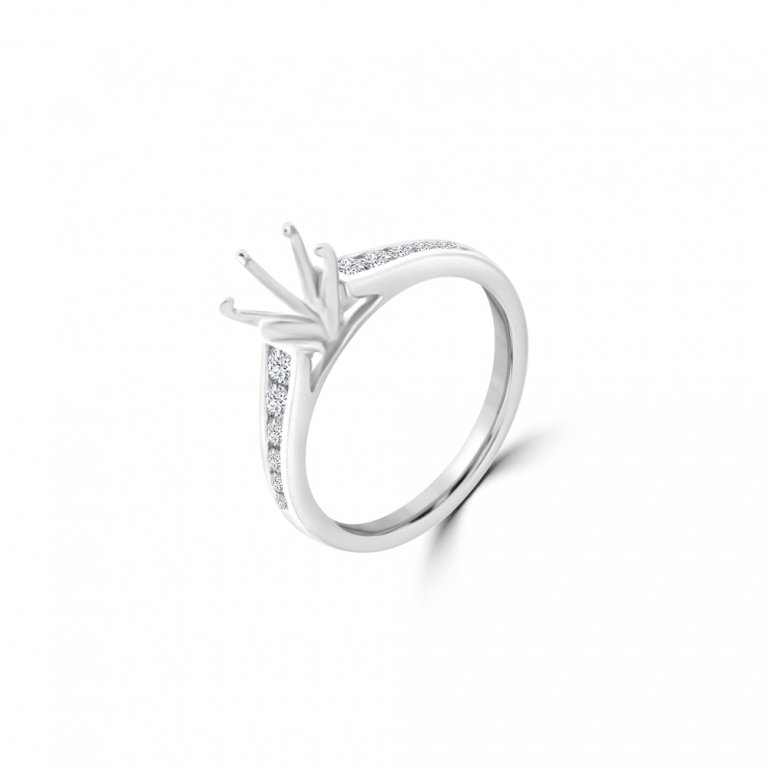 Solitaire Pavé Engagement Ring Mount