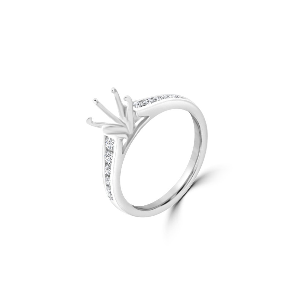 Solitaire Pavé Engagement Ring Mount