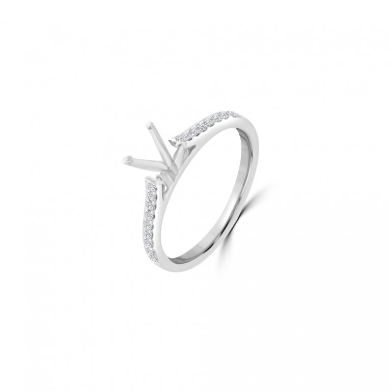 Solitaire Pavé Engagement Ring Mount