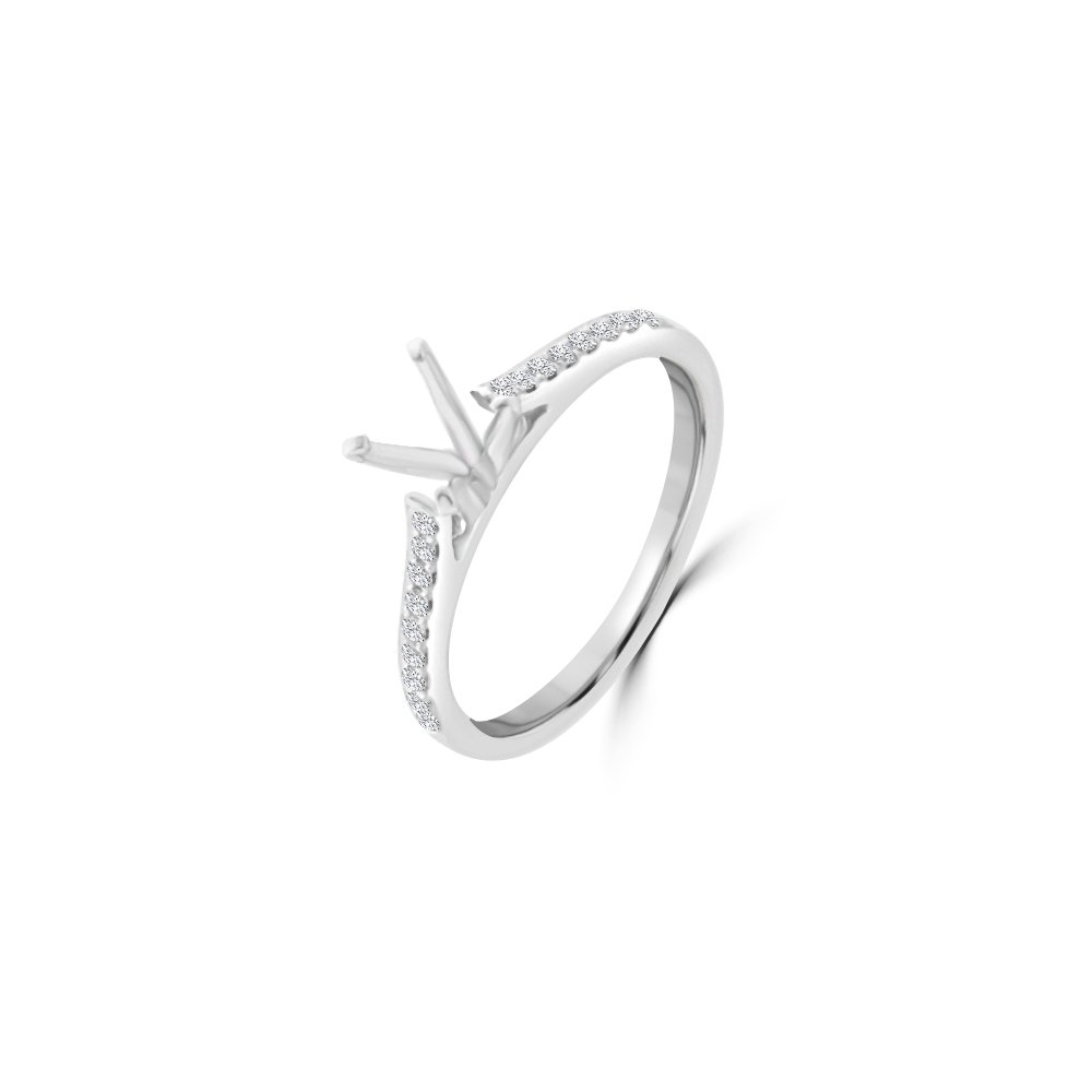 Solitaire Pavé Engagement Ring Mount